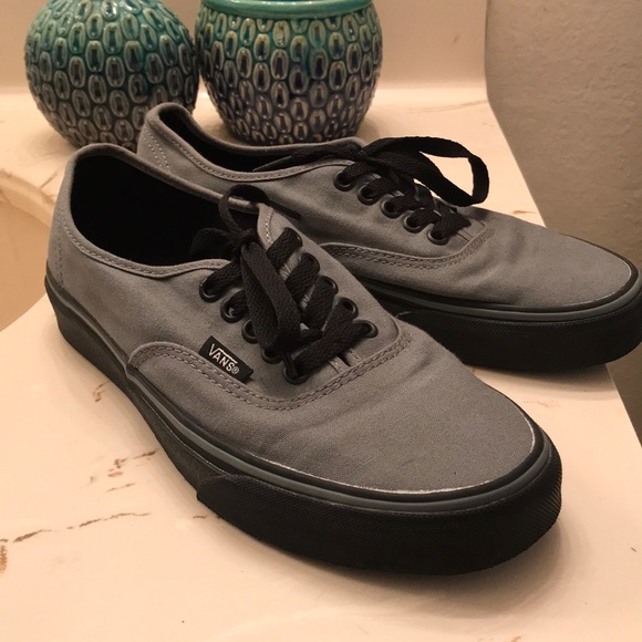 grey vans black sole
